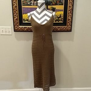 Banana republic crocheted brown dress